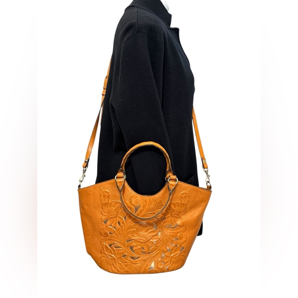 Patricia Nash valora crossbody satchel tooled leather purse